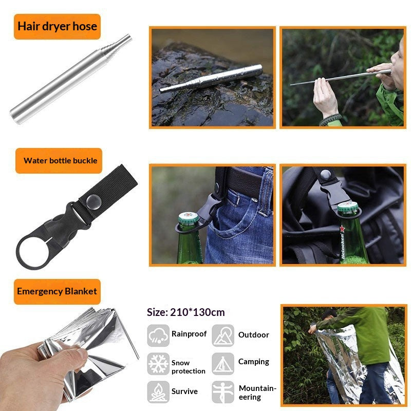 Camping And Outdoor Multi-Functional Survival Tool Kit